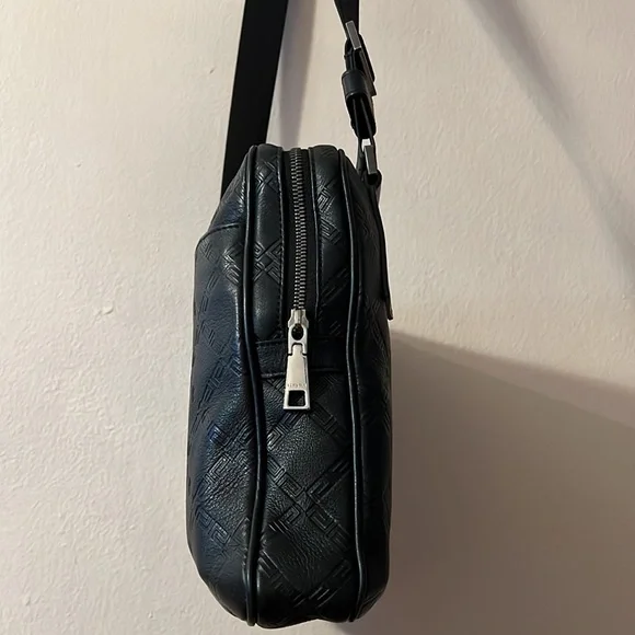 Versace unisex embossed logo monogram leather messenger briefcase crossbody bag - Picture 6 of 10